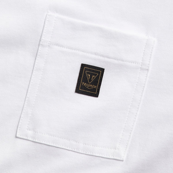 Ditchling Back Logo Pocket Tee in White