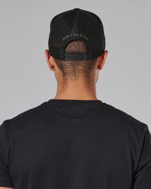 Ellis Trucker Cap in Black and Black - SS23