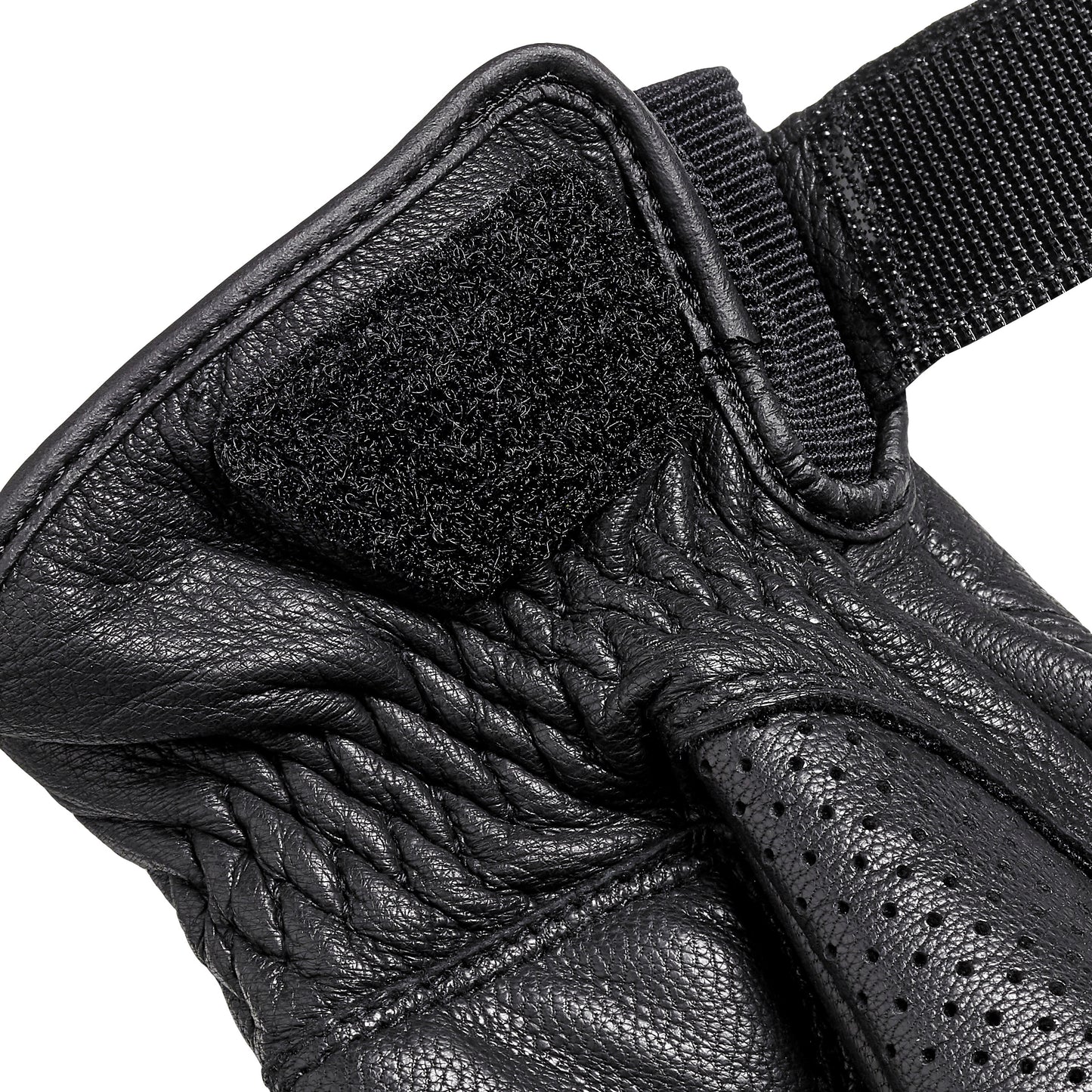 Banner Black Leather Motorcycle Gloves