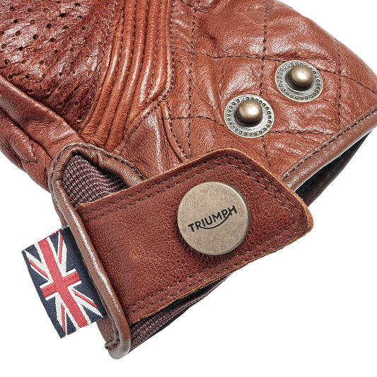 Newton Brown Leather Motorcycle Gloves S (Last Pair)