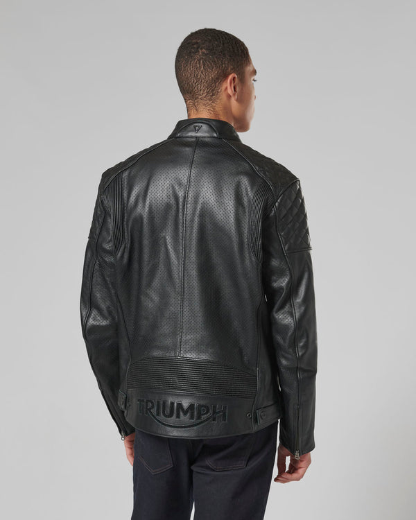 Braddan Leather Motorcycle Jacket - All Black