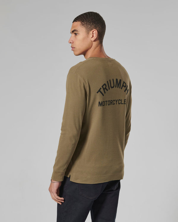 Dean Long Sleeve Waffle Tee Khaki