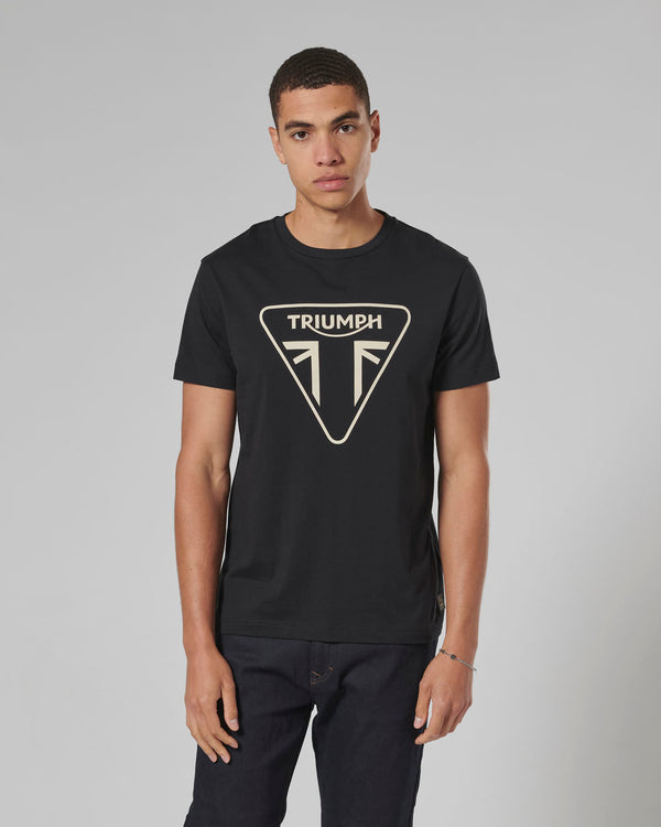 Helston Printed Logo Tee Black