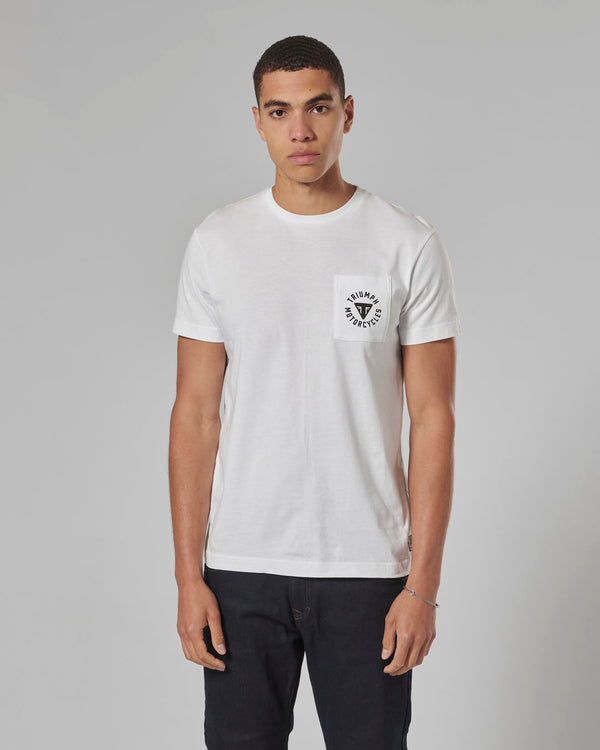 Newlyn Back Print Chest Pocket Tee White