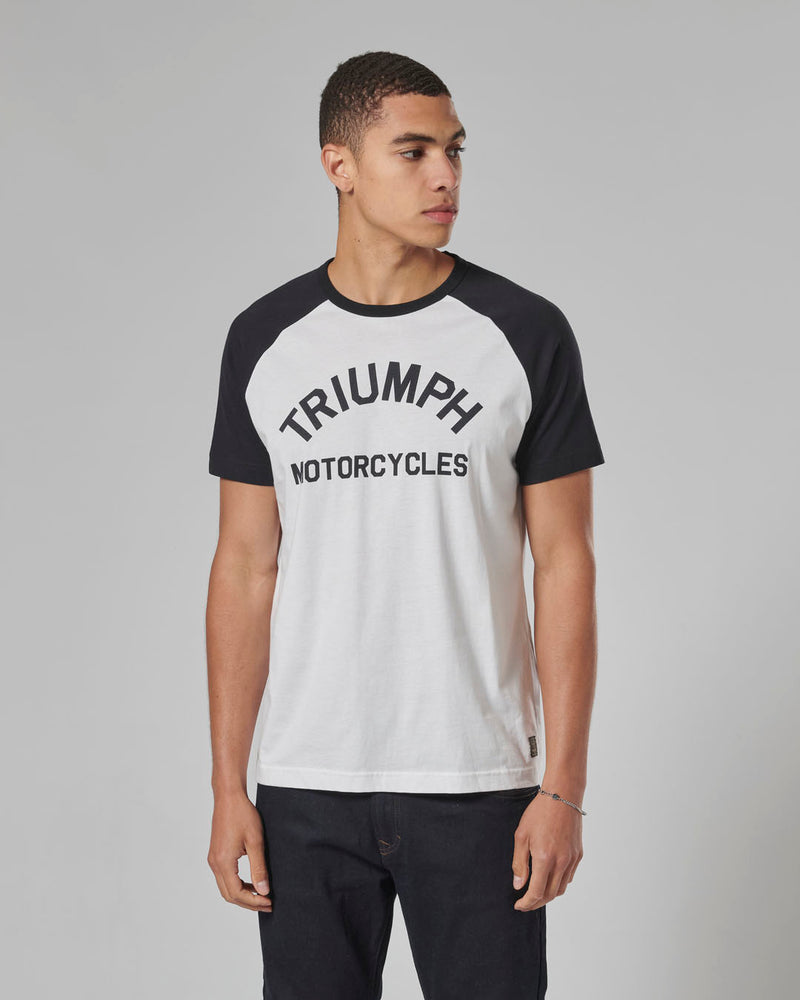 Saltern Contrast Sleeve Tee in White and Black - SS23