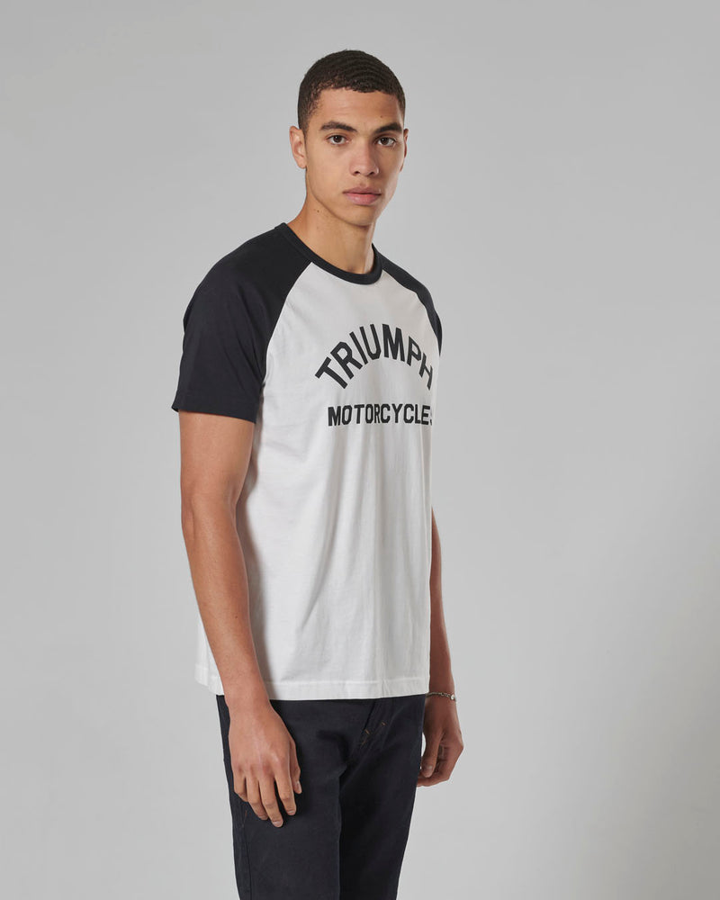 Saltern Contrast Sleeve Tee in White and Black - SS23