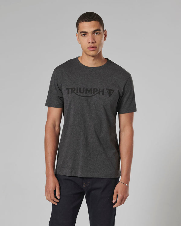 MTSS24104 - CARTMEL TEE-BLK MARL/BLK-L - Genuine Triumph Motorcycle Product