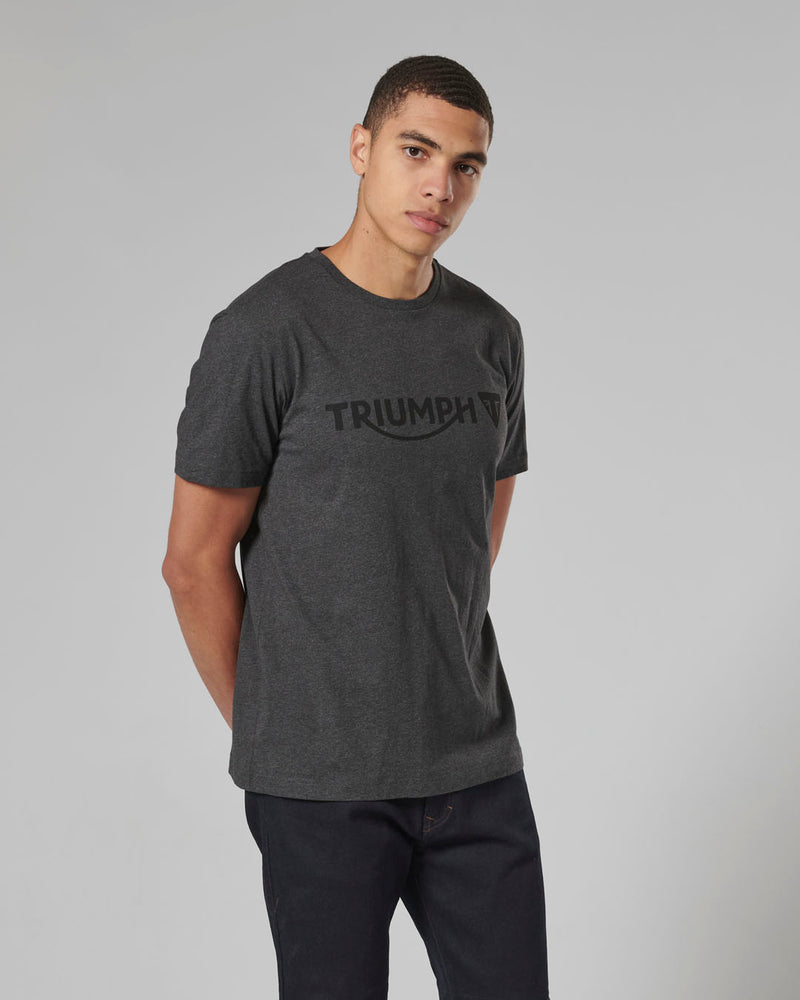 MTSS24104 - CARTMEL TEE-BLK MARL/BLK-L - Genuine Triumph Motorcycle Product