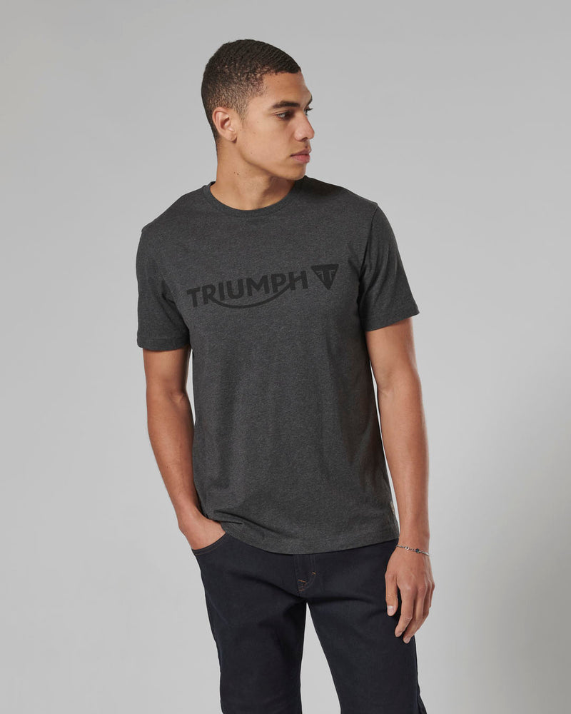 MTSS24104 - CARTMEL TEE-BLK MARL/BLK-L - Genuine Triumph Motorcycle Product