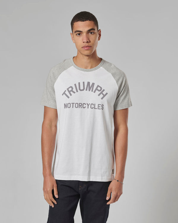 MTSS24112 - SALTERN WHITE/GREY TEE-L - Genuine Triumph Motorcycle Product