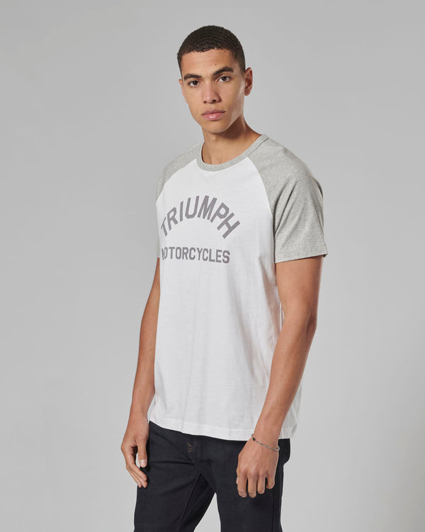 MTSS24112 - SALTERN WHITE/GREY TEE-L - Genuine Triumph Motorcycle Product