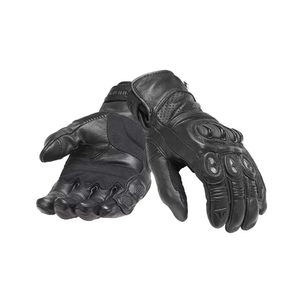 Brookes Black Leather Motorcycle Gloves - black friday