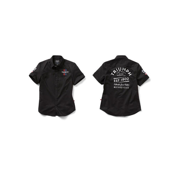 MSSS18421 - S/S LDS BLK SHOWSHIRT-L - Genuine Triumph Motorcycle Product