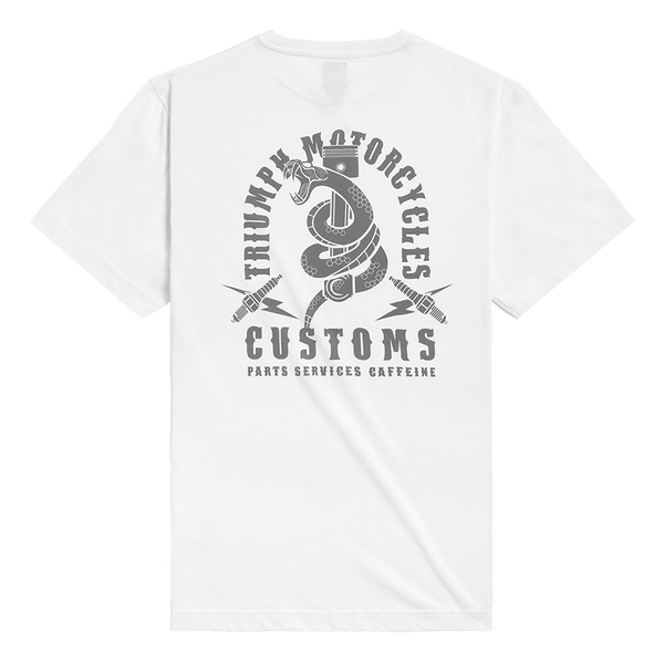 MTSS2325 - SNAKE PITT WHT/GRY TEE-L - Genuine Triumph Motorcycle Product