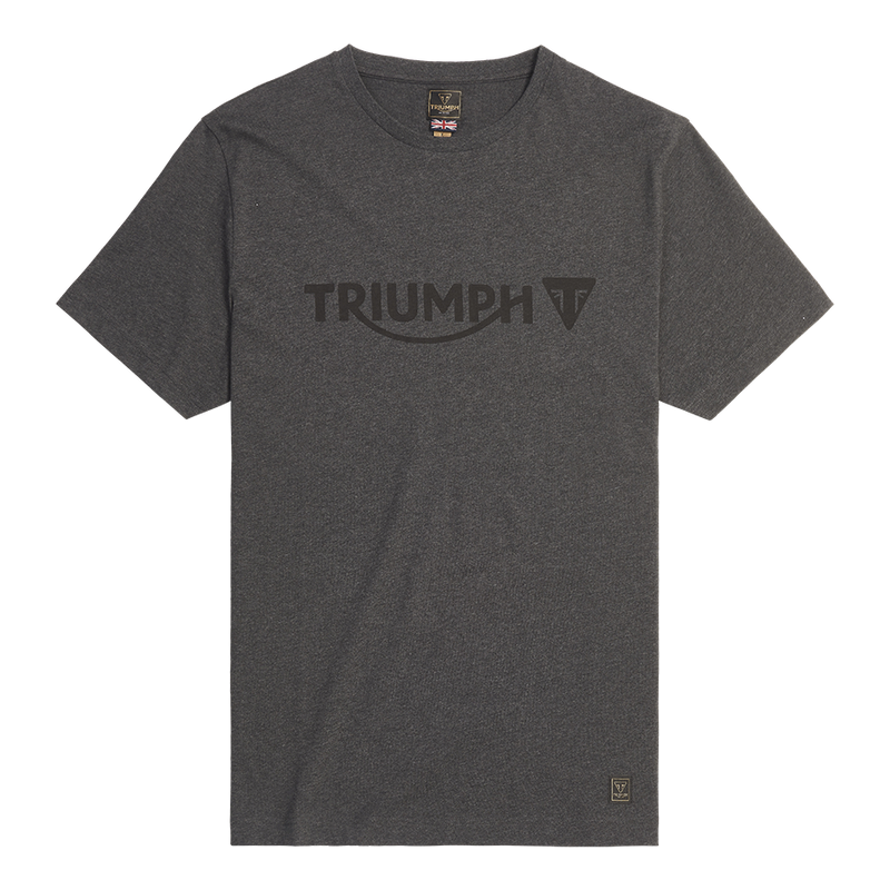 MTSS24104 - CARTMEL TEE-BLK MARL/BLK-L - Genuine Triumph Motorcycle Product