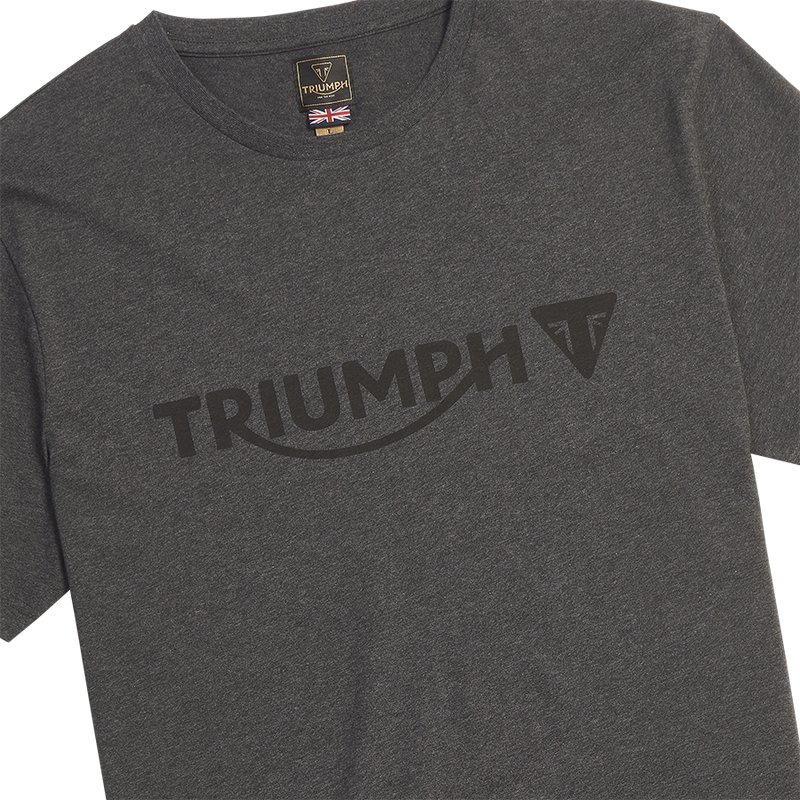 MTSS24104 - CARTMEL TEE-BLK MARL/BLK-L - Genuine Triumph Motorcycle Product