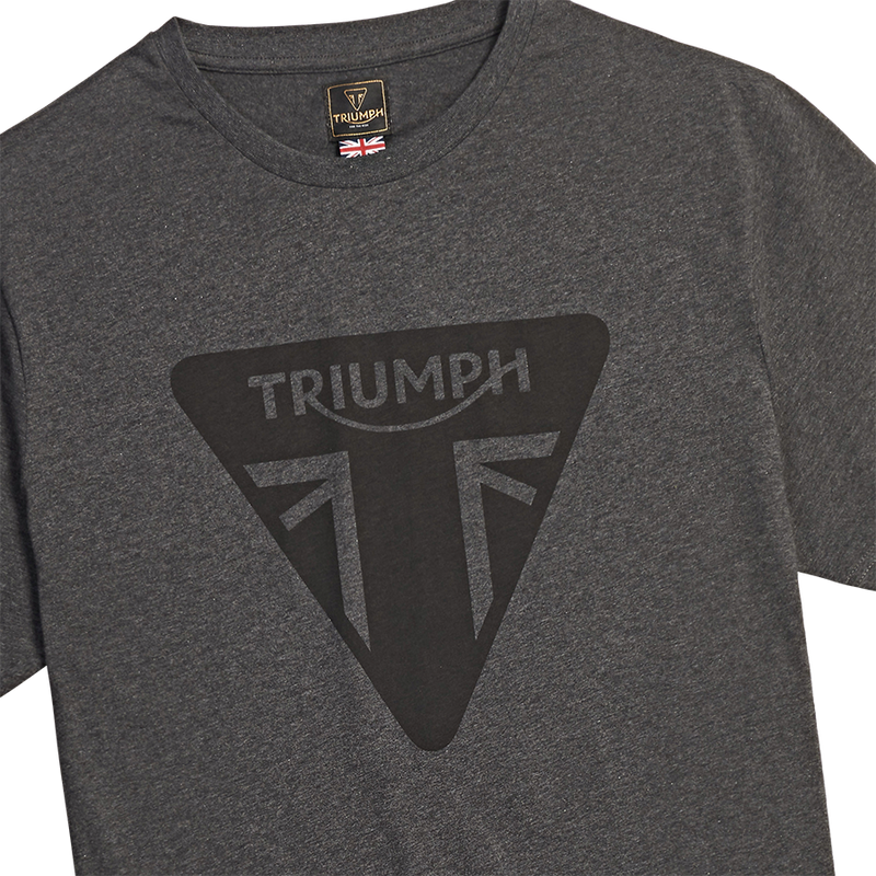 MTSS24115 - HELSTON TEE-BLKMARL/BLK-L - Genuine Triumph Motorcycle Product