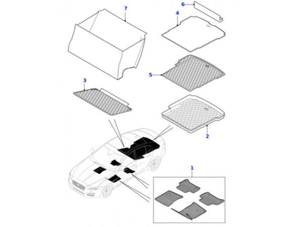 Loadspace Rubber Liner - Pre 20MY - Jaguar XE